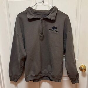 Mossy Oak Charcoal Zip-Up Men's Sweatshirt, Size XL
